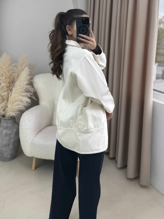 XHAKETË XHINS ME KOPSA PËR FEMRA NË NGJYRËN KREM - 7