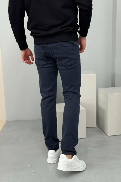  XHINSE NJË NGJYRËSHE ME ELASTICITET PËR MESHKUJ NË NGJYRË BLU TË ERRËT - 4