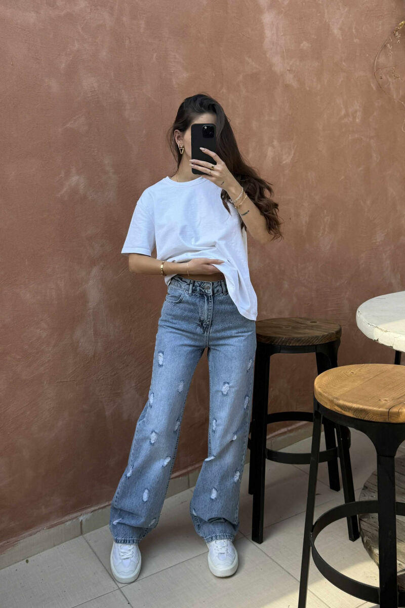 XHINSE NJË NGJYRËSHE ME GËRVISHTJE PËR FEMRA NË NGJYRËN BLU TË ZBARDHUR - 2