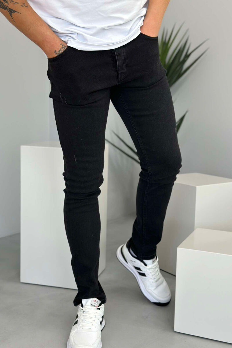 One Color Denim Men Jeans Black  E Zeze Jeans Klaudio Fashion Mc-456