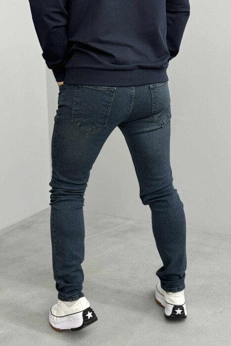 XHINSE NJË NGJYRËSHE TË NGUSHTA VINTAGE PËR MESHKUJ NË NGJYRËN BLU - 4