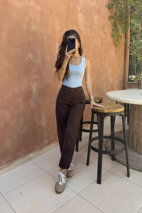 XHINSE NJË NGJYRËSHE TË THJESHTA PËR FEMRA NË NGJYRËN KAFE E ERRËT - 2