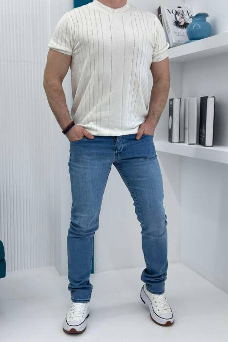 XHINSE NJË NGJYRËSHE TË THJESHTA PËR MESHKUJ NË NGJYRËN BLU E ZBARDHUR - 1