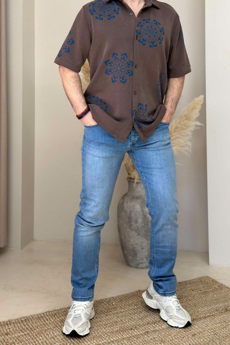 XHINSE NJË NGJYRËSHE TË THJESHTA PËR MESHKUJ NË NGJYRËN BLU E ZBARDHUR - 1