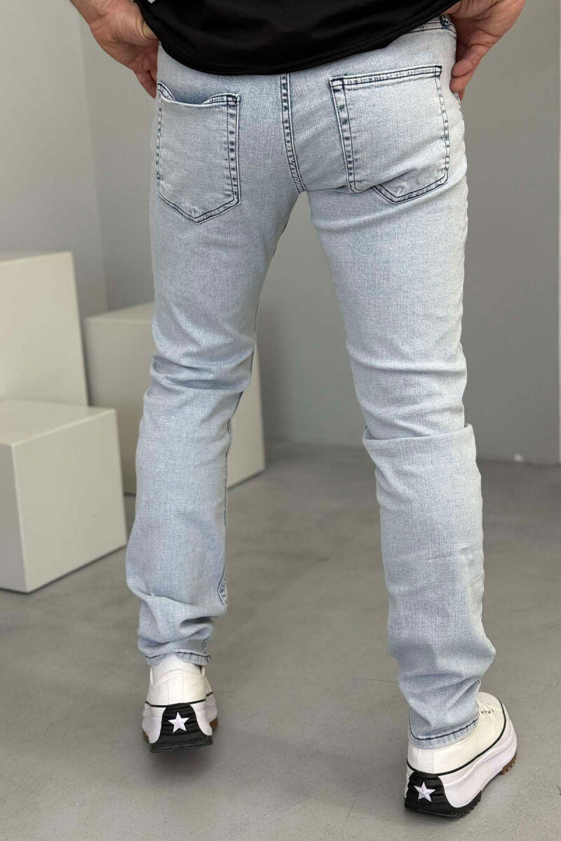 XHINSE NJË NGJYRËSHE TË THJESHTA PËR MESHKUJ NË NGJYRËN BLU E ZBARDHUR - 3