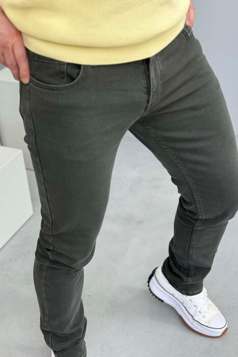 XHINSE NJË NGJYRËSHE TË THJESHTA PËR MESHKUJ NË NGJYRËN JESHILE E ERRËT - 3
