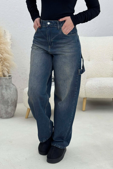 XHINSE PËR FEMRA ME DETAJIN E RRIPAVE NË NGJYRËN BLU CELIKU - 2