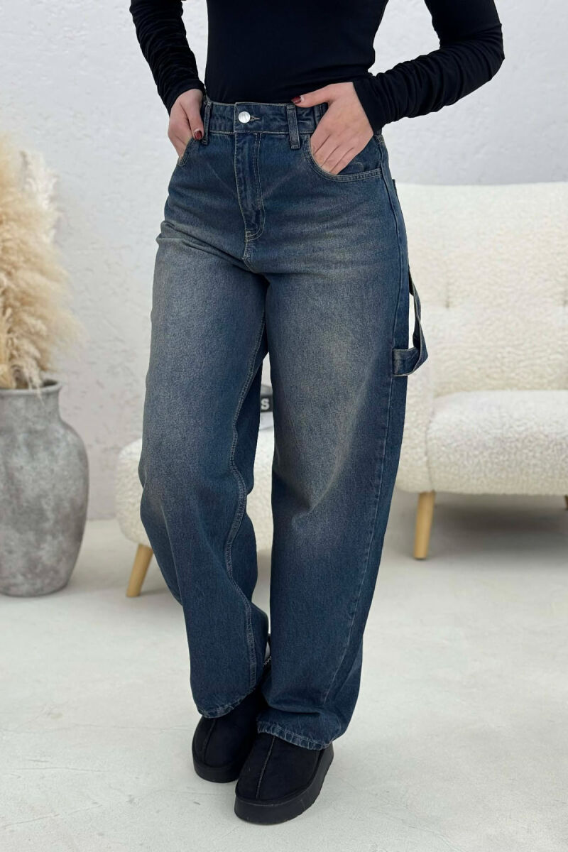 XHINSE PËR FEMRA ME DETAJIN E RRIPAVE NË NGJYRËN BLU CELIKU - 2