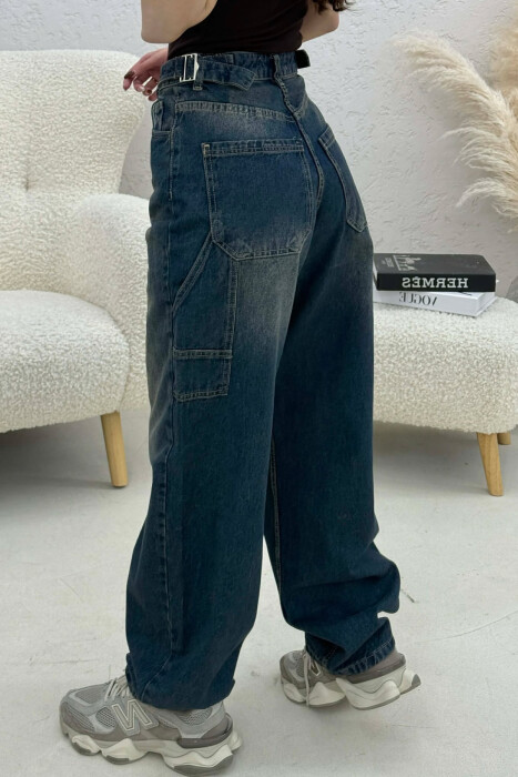 XHINSE PËR FEMRA ME DETAJIN E RRIPAVE NË NGJYRËN BLU - 3