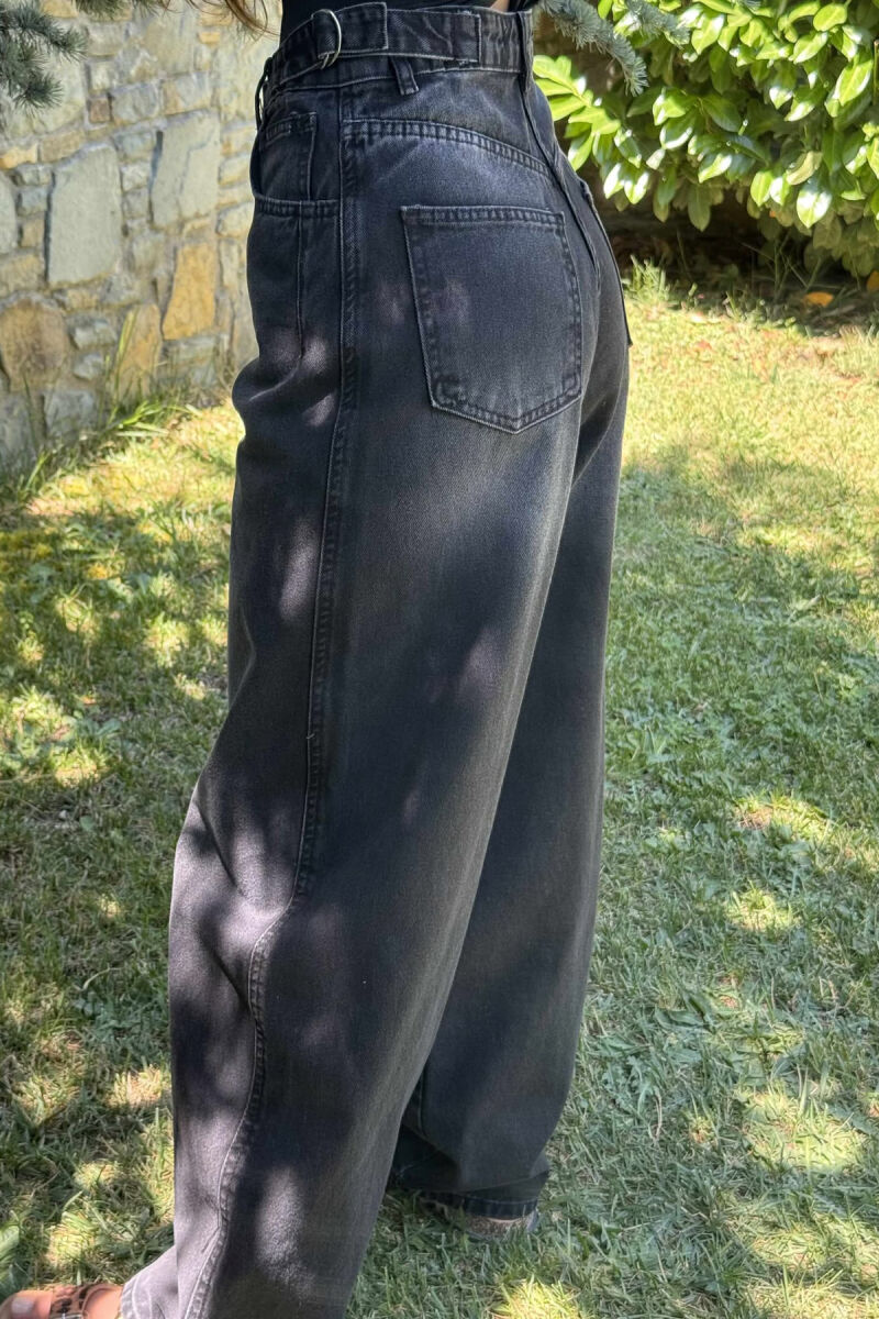 XHINSE TË GJERA ME DETAJIN E RRIPIT PËR FEMRA NË NGJYRËN E ZEZË - 4