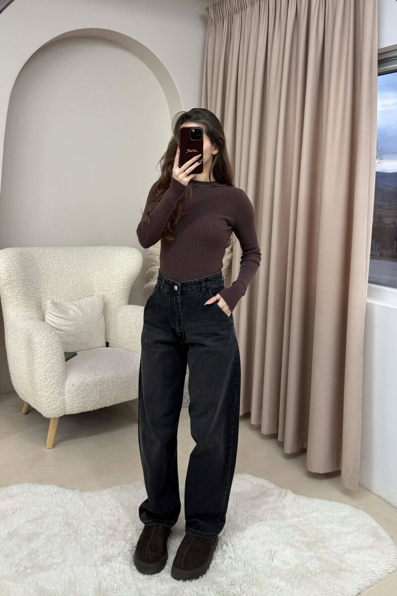 WIDE LEG WOMEN JEANS DARK GREY/GEE - 1