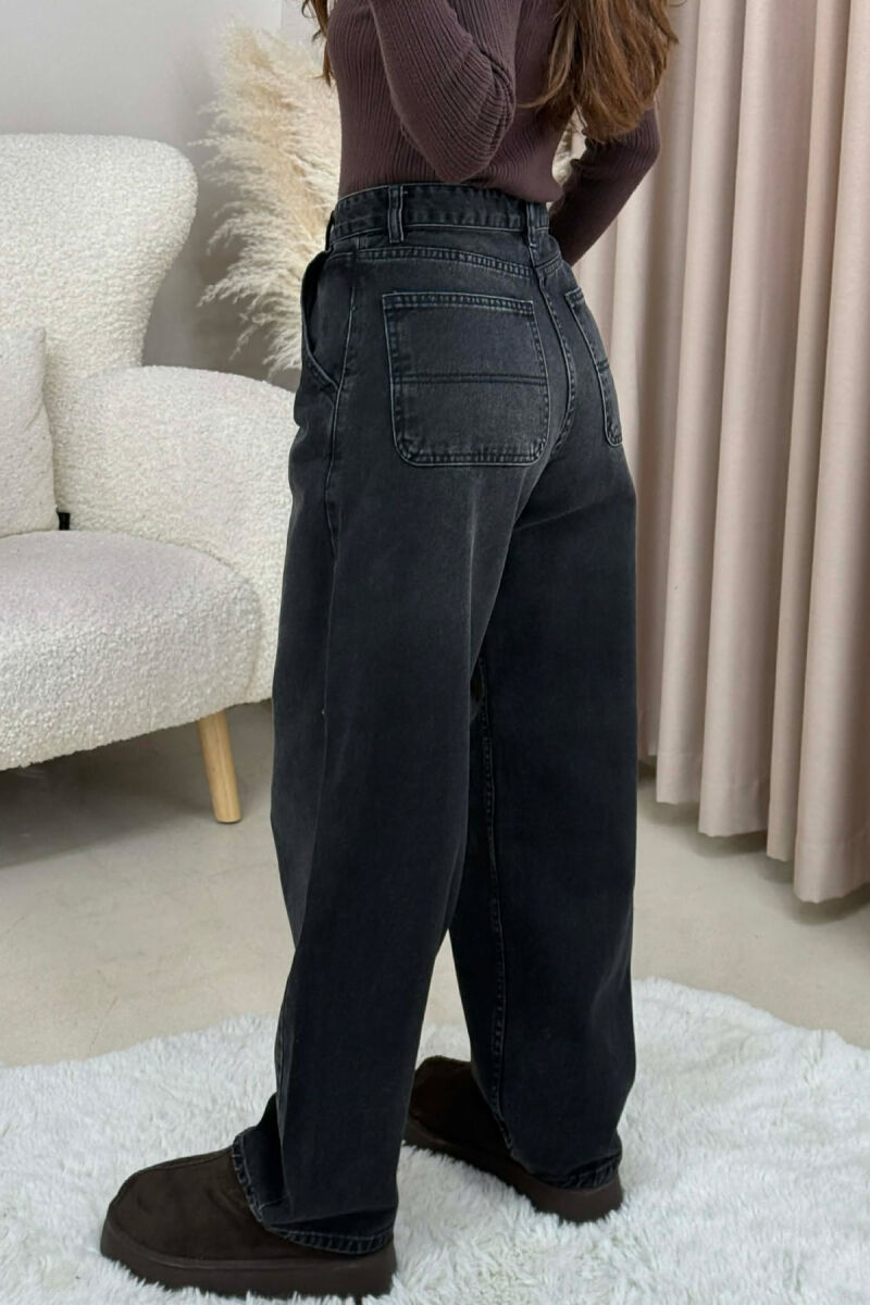 WIDE LEG WOMEN JEANS DARK GREY/GEE - 3