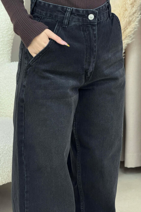 WIDE LEG WOMEN JEANS DARK GREY/GEE - 4