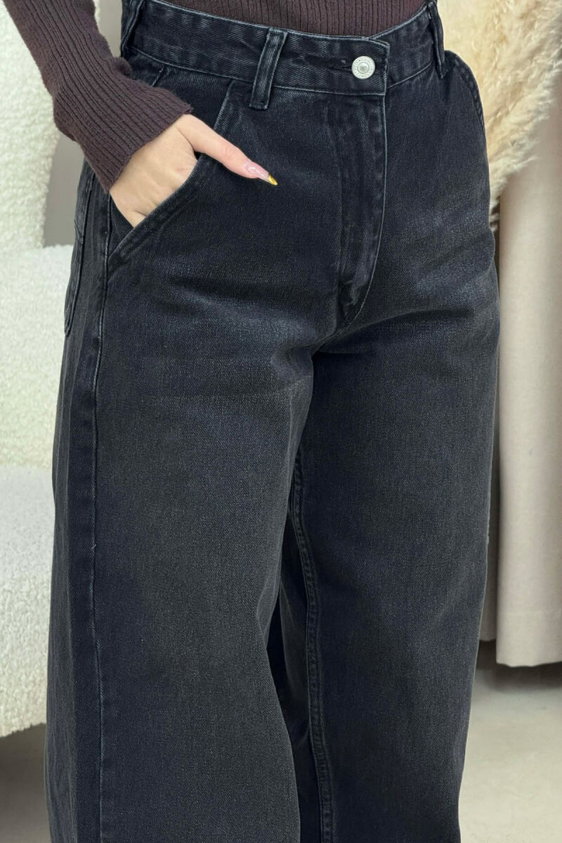 WIDE LEG WOMEN JEANS DARK GREY/GEE - 4