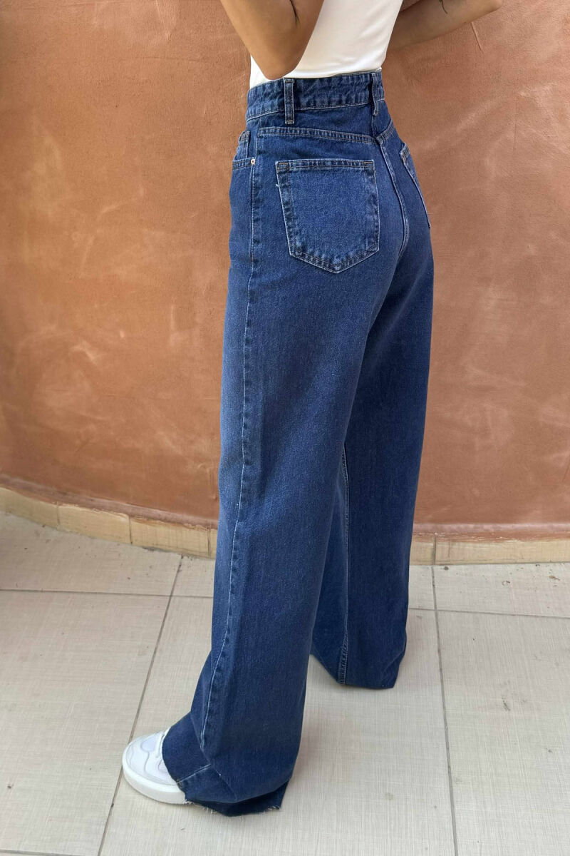 XHINSE TË GJERA TË THJESHTA PËR FEMRA NË NGJYRËN BLU E ERRËT - 4