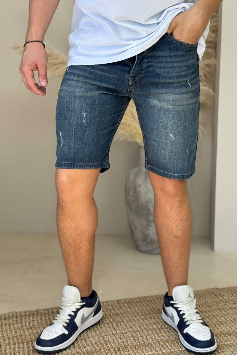 XHINSE TË SHKURTRA ME GËRVISHTJE PËR MESHKUJ NË NGJYRËN BLU - 3