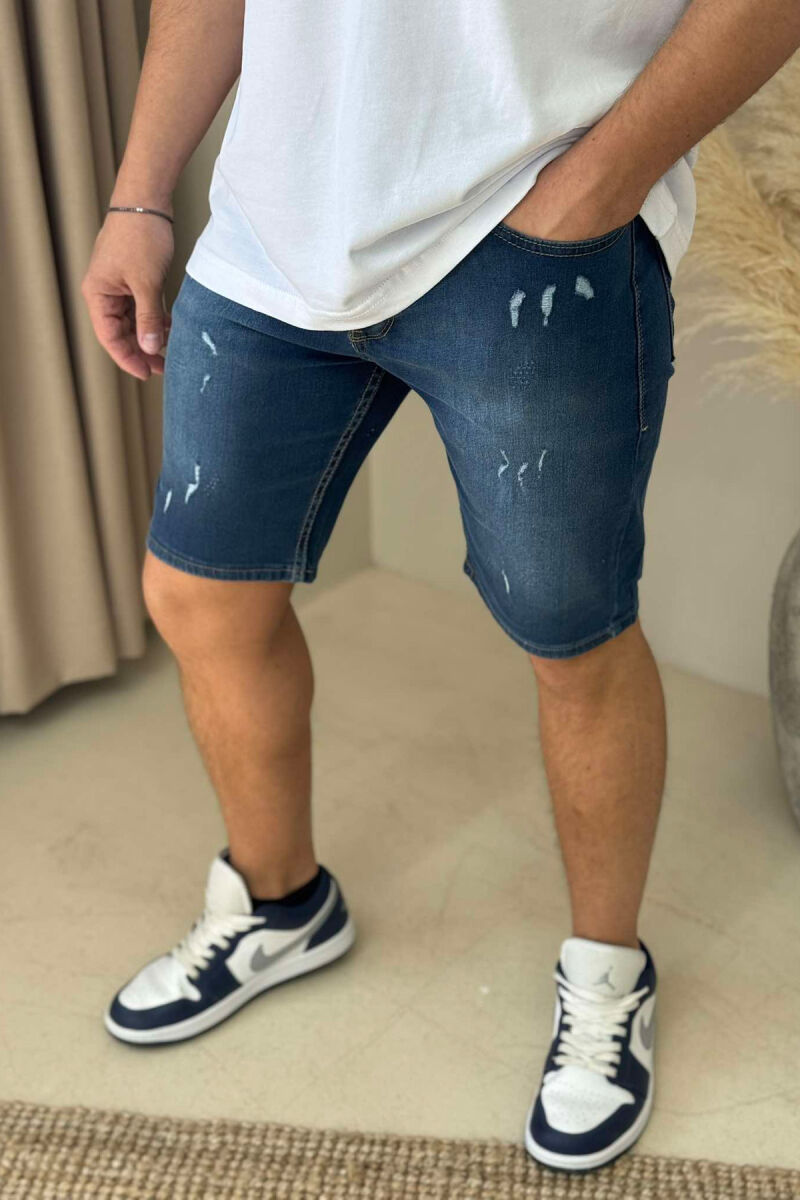 XHINSE TË SHKURTRA ME GËRVISHTJE PËR MESHKUJ NË NGJYRËN BLU - 2