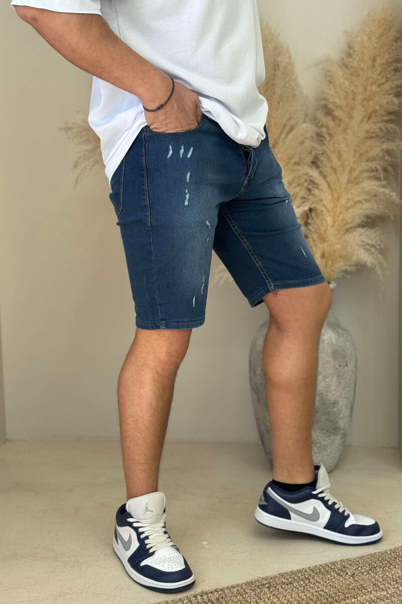 XHINSE TË SHKURTRA ME GËRVISHTJE PËR MESHKUJ NË NGJYRËN BLU - 3