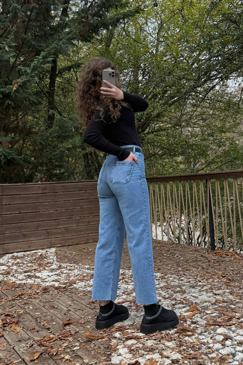 XHINSE TE THJESHTA ME DETAJIN E RRIPIT PER FEMRA NE NGJYRE BLU TE ZBARDHUR - 5