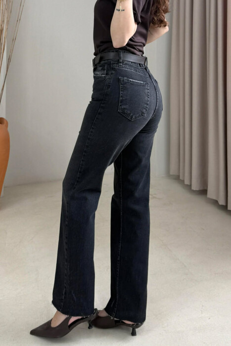 XHINSE TË THJESHTA ME DETAJIN E RRIPIT PËR FEMRA NË NGJYRE TE ZEZE - 4