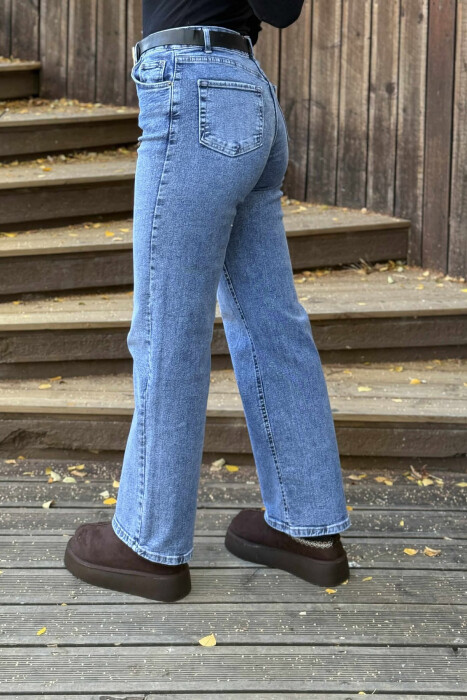 XHINSE TË THJESHTA ME RRIP PËR FEMRA NË NGJYRË BLU TË ZBARDHUR - 8