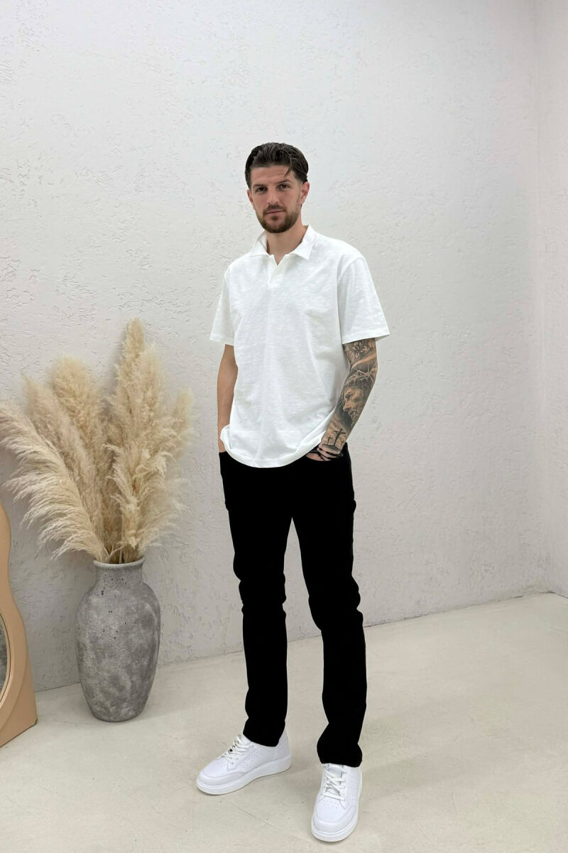 XHINSE TË THJESHTA NJË NGJYRËSHE ME ELASTICITET PËR MESHKUJ NË NGJYRË TE ZEZE - 1