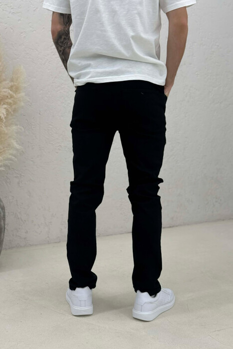 XHINSE TË THJESHTA NJË NGJYRËSHE ME ELASTICITET PËR MESHKUJ NË NGJYRË TE ZEZE - 4