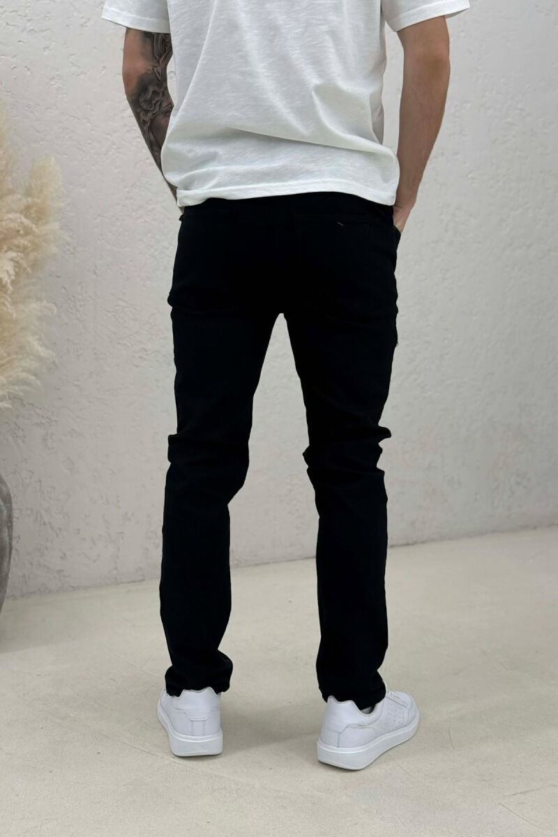 XHINSE TË THJESHTA NJË NGJYRËSHE ME ELASTICITET PËR MESHKUJ NË NGJYRË TE ZEZE - 4