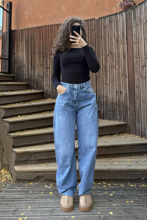 XHINSE TË THJESHTA NJË NGJYRËSHE PËR FEMRA NË NGJYRË BLU TË ZBARDHUR - 2