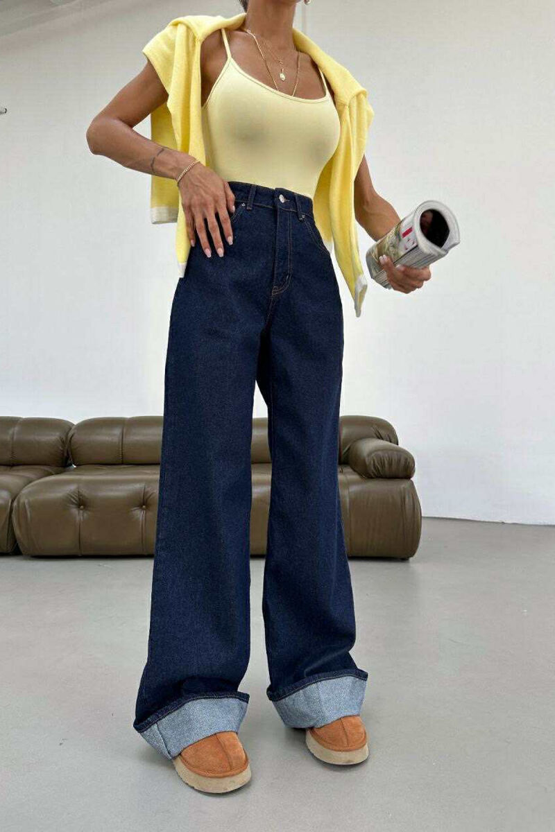 XHINSE TË THJESHTA NJË NGJYRËSHE PËR FEMRA NË NGJYRËN BLU E ERRËT - 1