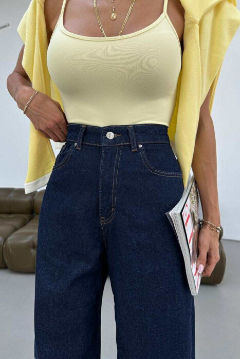 XHINSE TË THJESHTA NJË NGJYRËSHE PËR FEMRA NË NGJYRËN BLU E ERRËT - 2