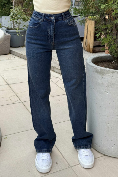 XHINSE TË THJESHTA NJË NGJYRËSHE PËR FEMRA NË NGJYRËN BLU - 3