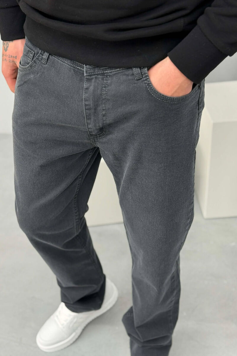 XHINSE TË THJESHTA NJË NGJYRËSHE PËR MESHKUJ NË NGJYRË GRI TË ERRËT - 5