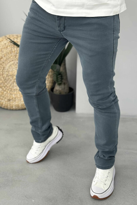 XHINSE TË THJESHTA NJË NGJYRËSHE TË NGUSHTA PËR MESHKUJ NË NGJYRËN GUR KALI - 3