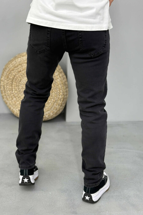 XHINSE TË THJESHTA TË RREGULLTA PËR MESHKUJ NË NGJYRË GRI TË ERRËT - 3