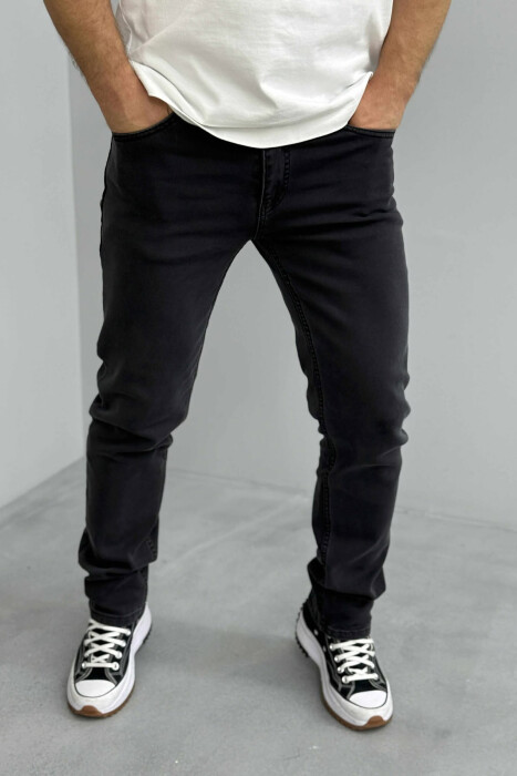 XHINSE TË THJESHTA TË RREGULLTA PËR MESHKUJ NË NGJYRË GRI TË ERRËT - 2