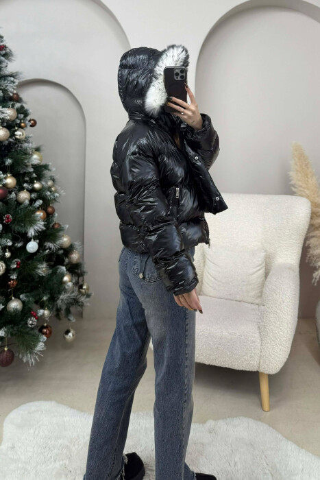 XHUP I SHKURTER ME KAPUC DHE GEZOF PER FEMRA NE NGJYRE TE ZEZE - 2