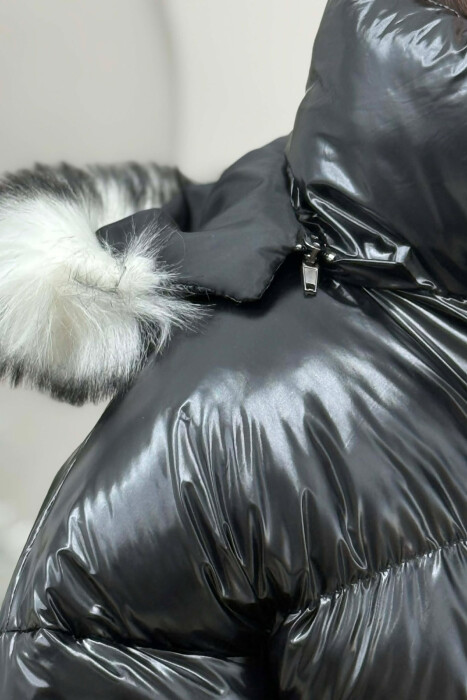 XHUP I SHKURTER ME KAPUC DHE GEZOF PER FEMRA NE NGJYRE TE ZEZE - 3