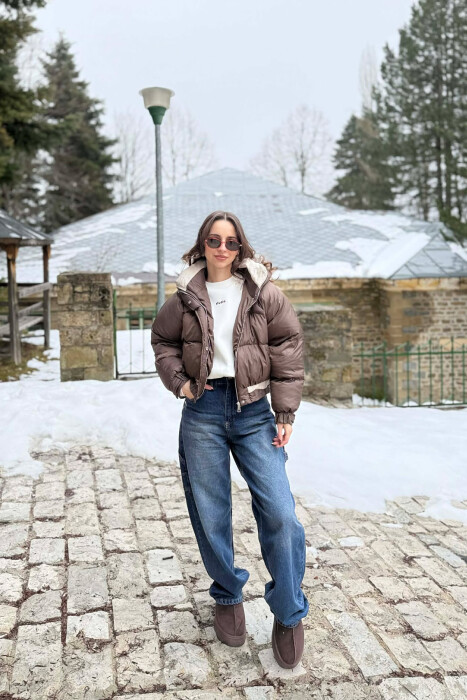 XHUP I SHKURTER NJE NGJYRESH ME ZINXHIR PER FEMRA NE NGJYRE KAFE TE ERRET - 2