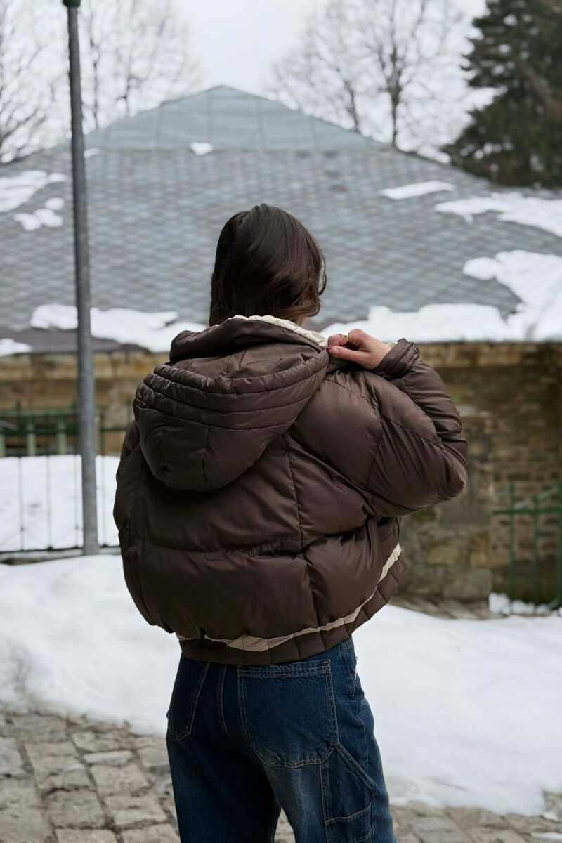 XHUP I SHKURTER NJE NGJYRESH ME ZINXHIR PER FEMRA NE NGJYRE KAFE TE ERRET - 5