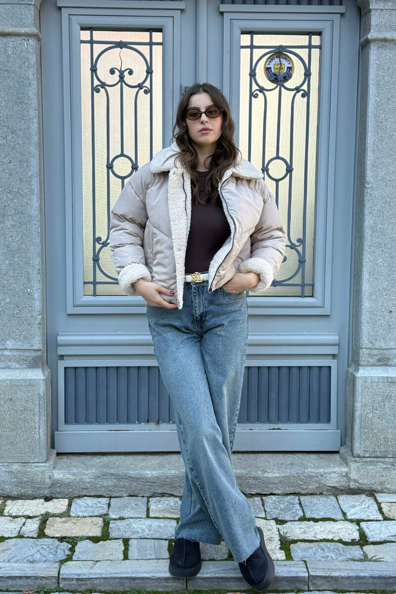 XHUP I THJESHTË PËR FEMRA NË NGJYRËN BEZHË - 1