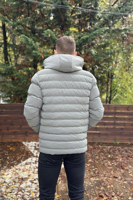 XHUP NJE NGJYRESH ME KAPUÇ PER MESHKUJ NE NGJYRE GRI - 5