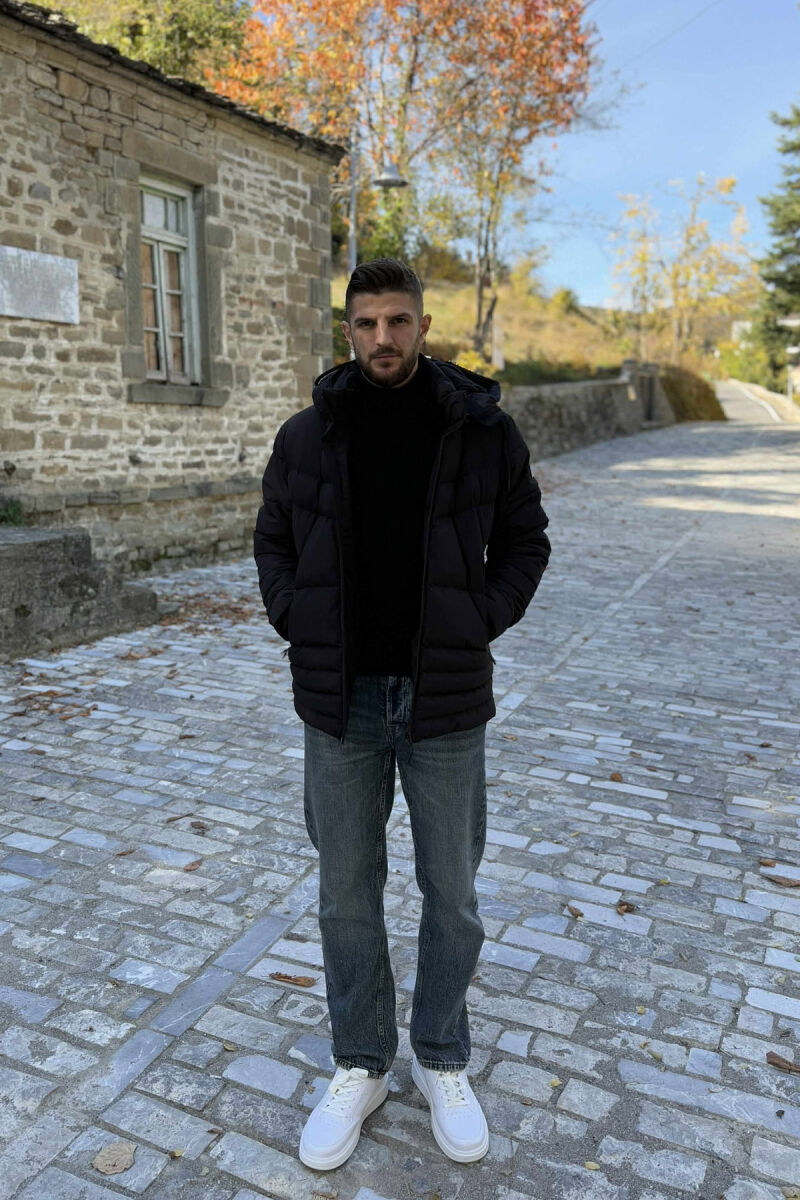 XHUP NJË NGJYRËSH ME PUSH PËR MESHKUJ NË NGJYRËN E ZEZË - 2