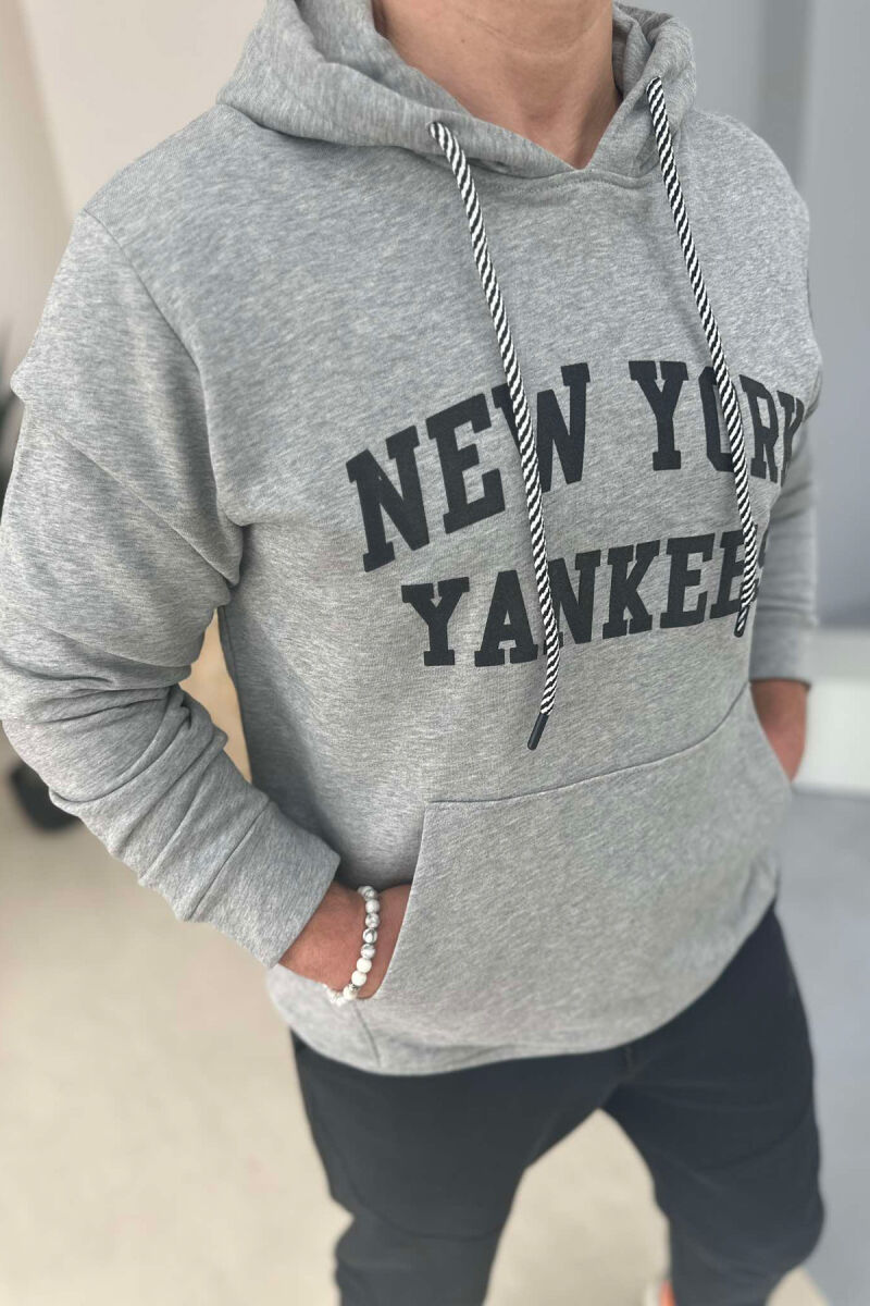 YANKEES SIMPLE MEN HOODIE GREY/GRI - 3