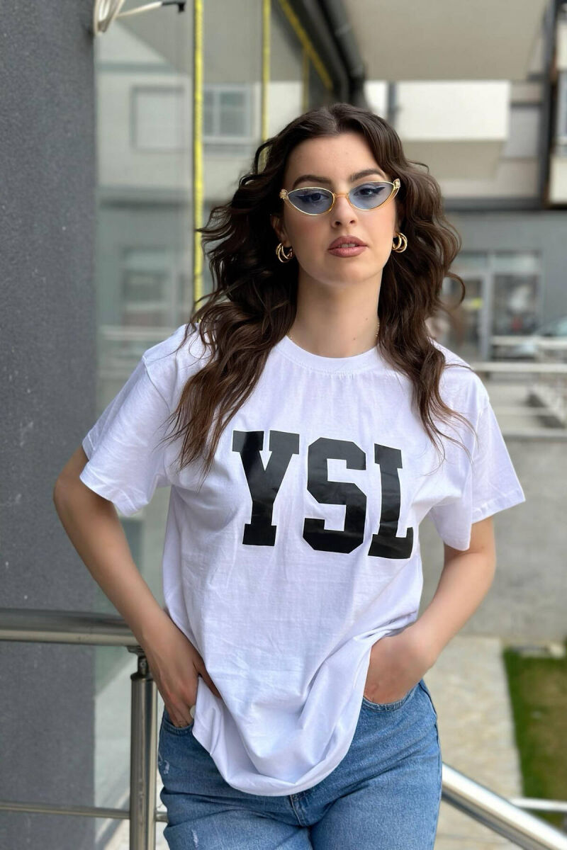 YSL T-SHIRT PËR FEMRA E BARDHË - 1