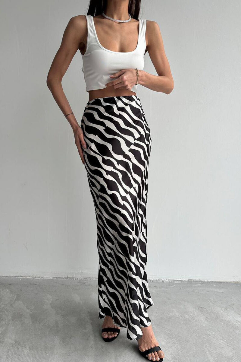 ZEBRA DESIGN SHIRT + SKIRT WOMEN SET BLACK-GREY/ZEGR - 2