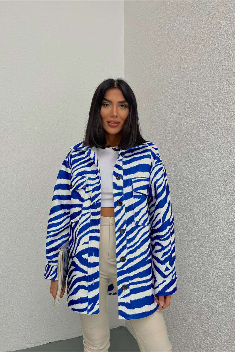 ZEBRA DESIGN WOMEN JACKET BLUE/BLU - 1