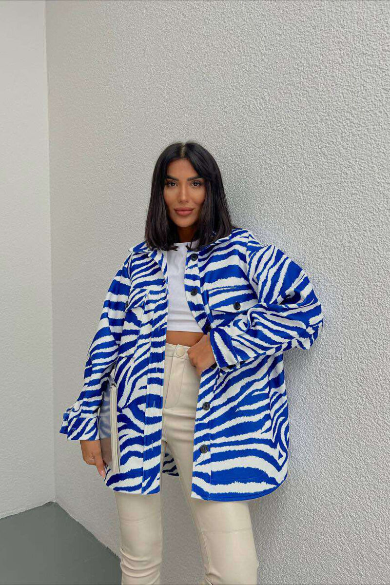 ZEBRA DESIGN WOMEN JACKET BLUE/BLU - 2