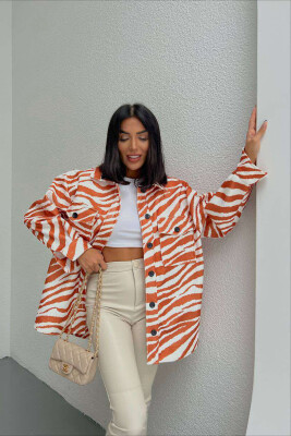 ZEBRA DESIGN WOMEN JACKET ORANGE/PORTOKALLI 