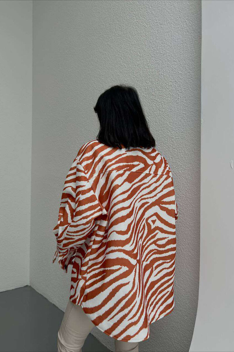 ZEBRA DESIGN WOMEN JACKET ORANGE/PORTOKALLI - 3